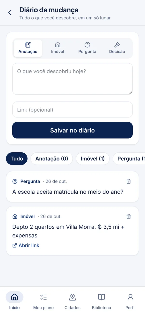 App Rota Paraguai: Diário da mudança