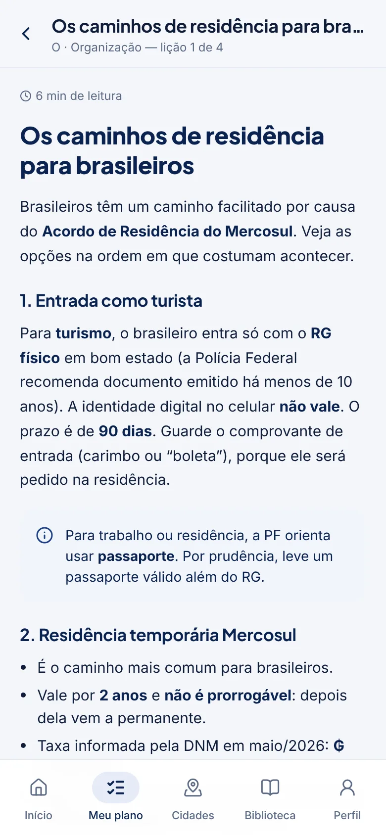 App Rota Paraguai: Lições com fonte